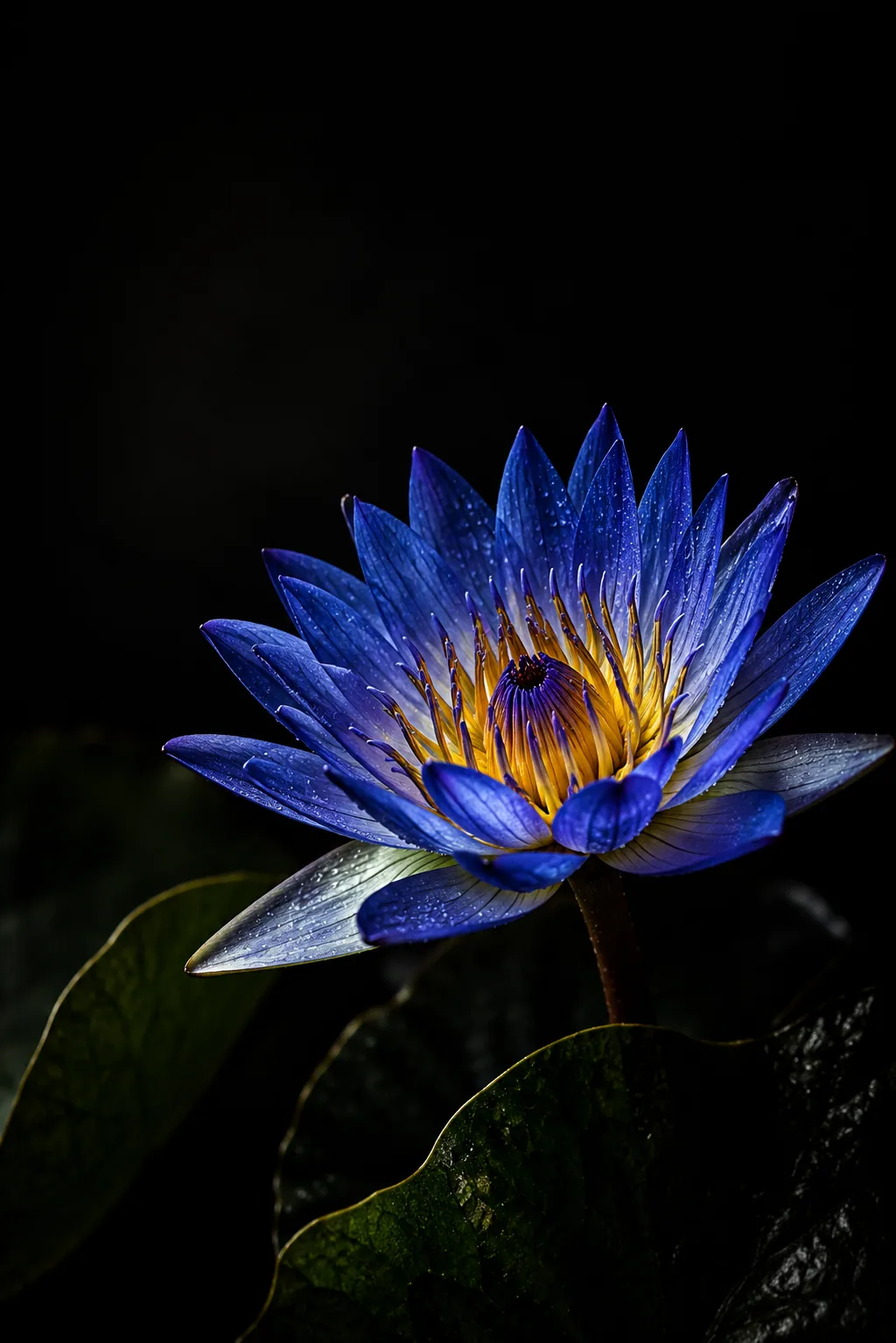 Blue Lotus, Nymphaea caerulea, the sacred water lily
