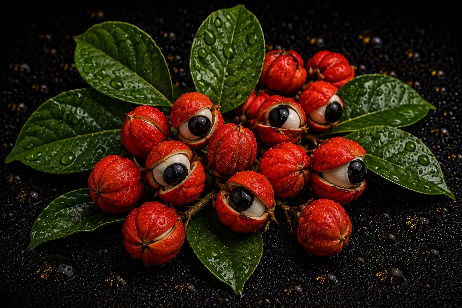 Guarana berries, Paullinia cupana, from the Amazon
