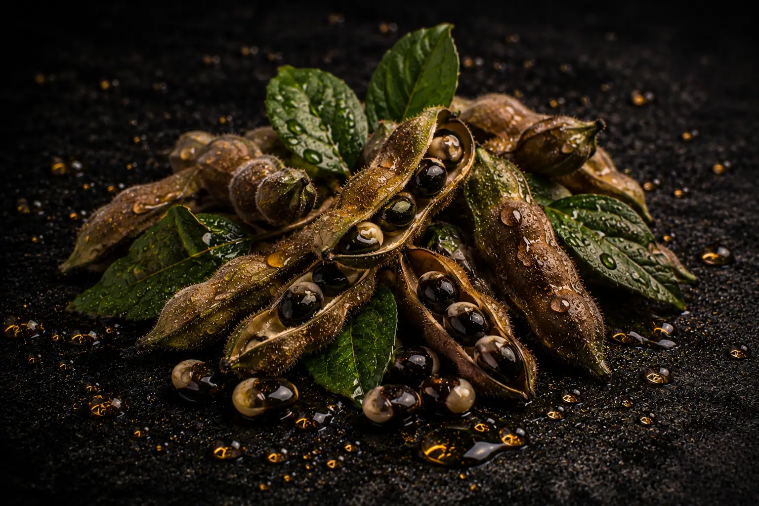 Mucuna pruriens pods, the velvet bean