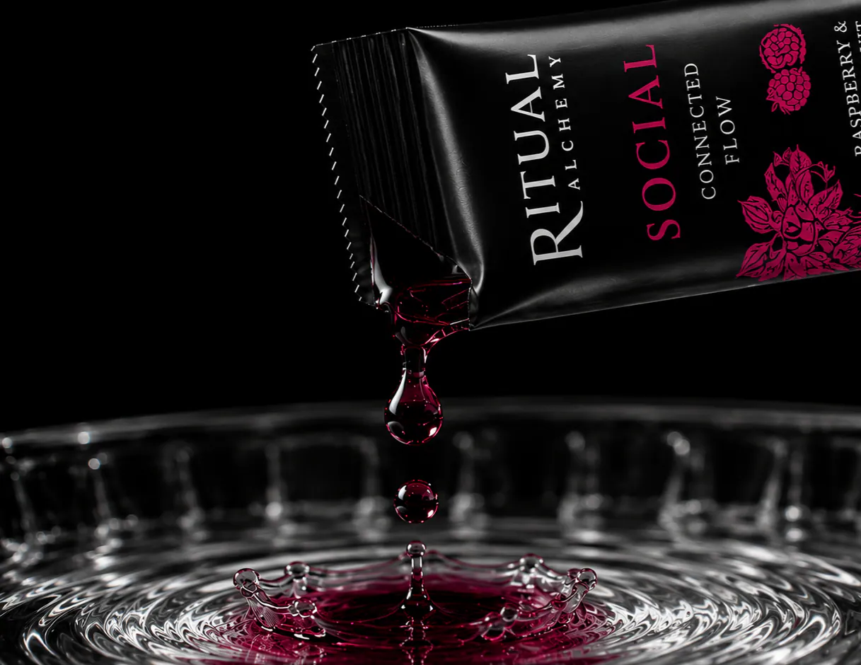 A Ritual Alchemy sachet blooming into water